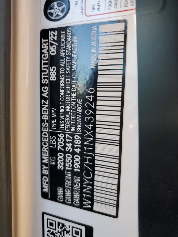 2022 MERCEDES-BENZ G 63 AMG VIN:W1NYC7HJ1NX439246