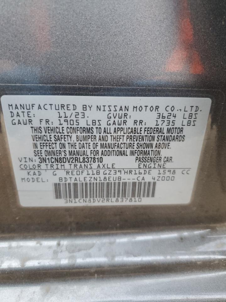 2024 NISSAN VERSA S VIN:3N1CN8DV2RL837810