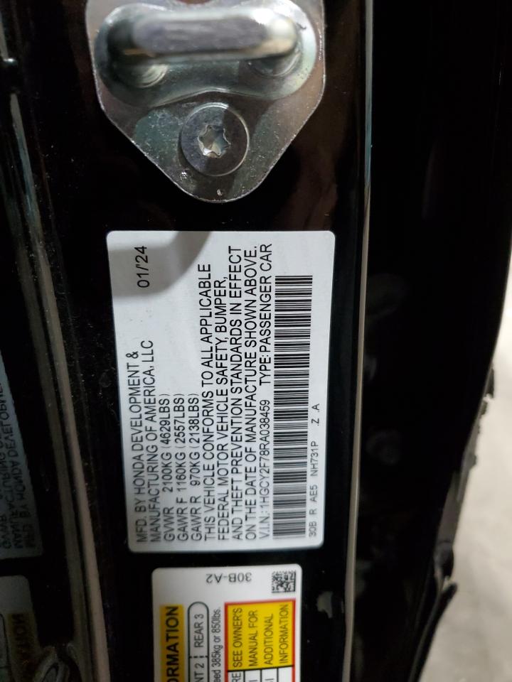 2024 HONDA ACCORD HYBRID SPORT-L VIN:1HGCY2F78RA038459