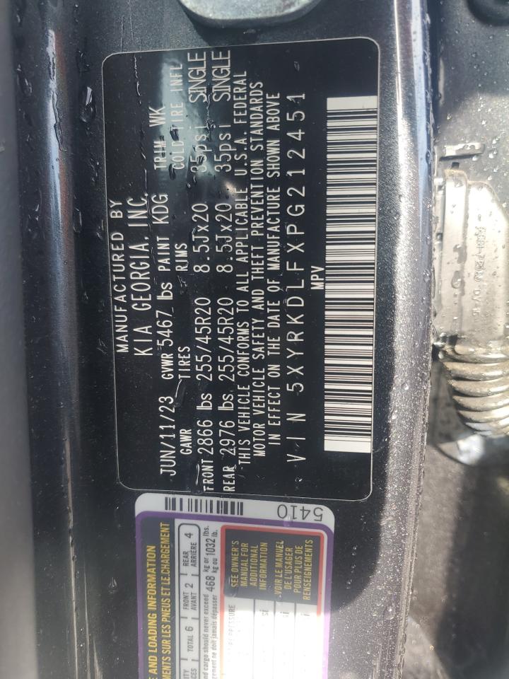 2023 KIA SORENTO SX VIN:5XYRKDLFXPG212451