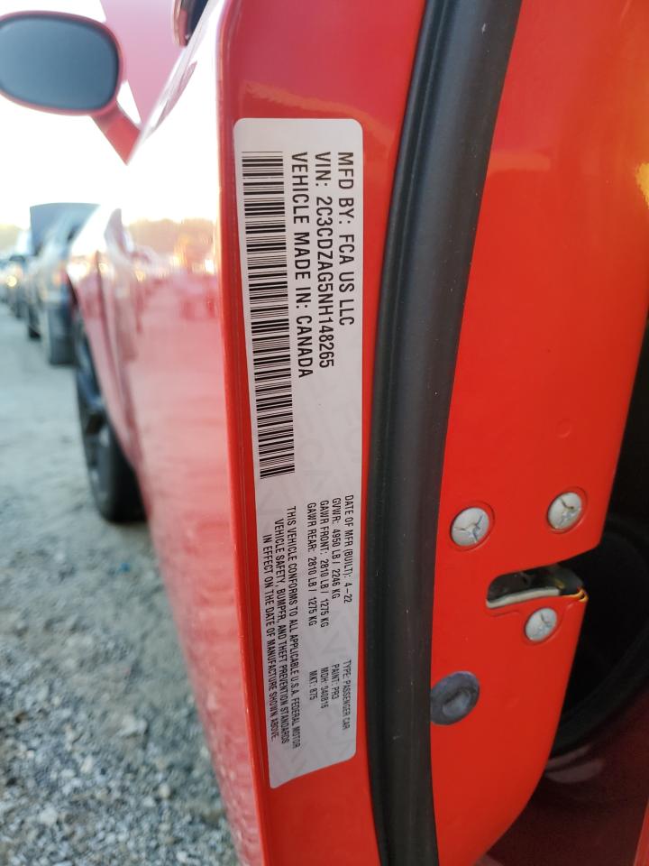 2022 DODGE CHALLENGER SXT VIN:2C3CDZAG5NH148265