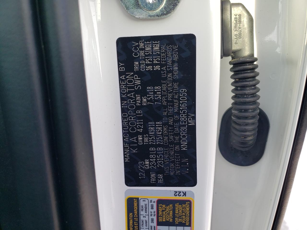 2024 KIA NIRO EX VIN:KNDCR3LE8R5161059