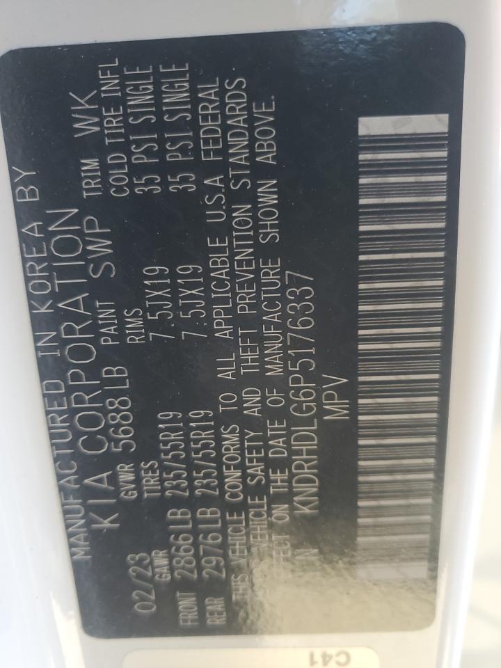 2023 KIA SORENTO EX VIN:KNDRHDLG6P5176337
