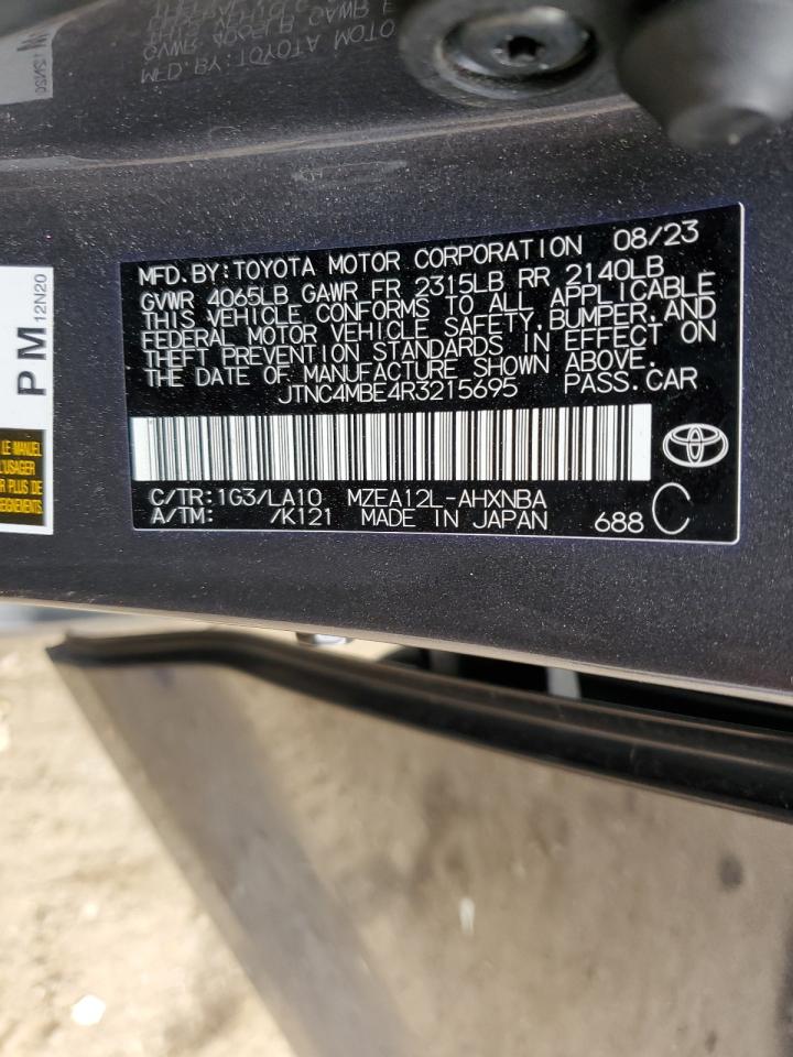 2024 TOYOTA COROLLA XSE VIN:JTNC4MBE4R3215695