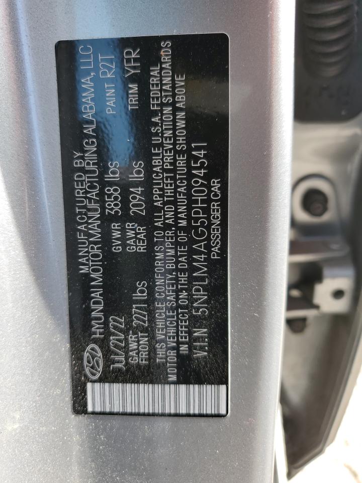 2023 HYUNDAI ELANTRA SEL VIN:5NPLM4AG5PH094541