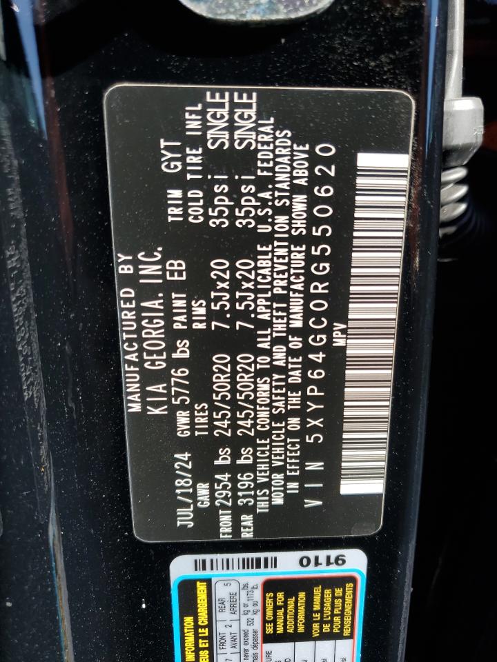 2024 KIA TELLURIDE S VIN:5XYP64GC0RG550620