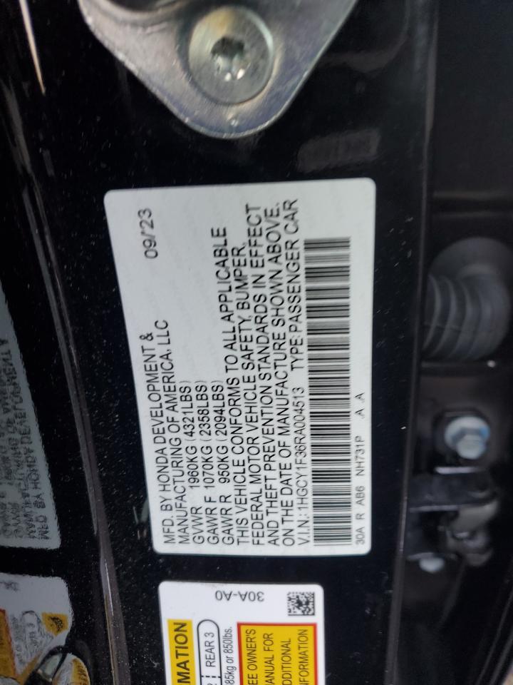 2024 HONDA ACCORD EX VIN:1HGCY1F36RA004513