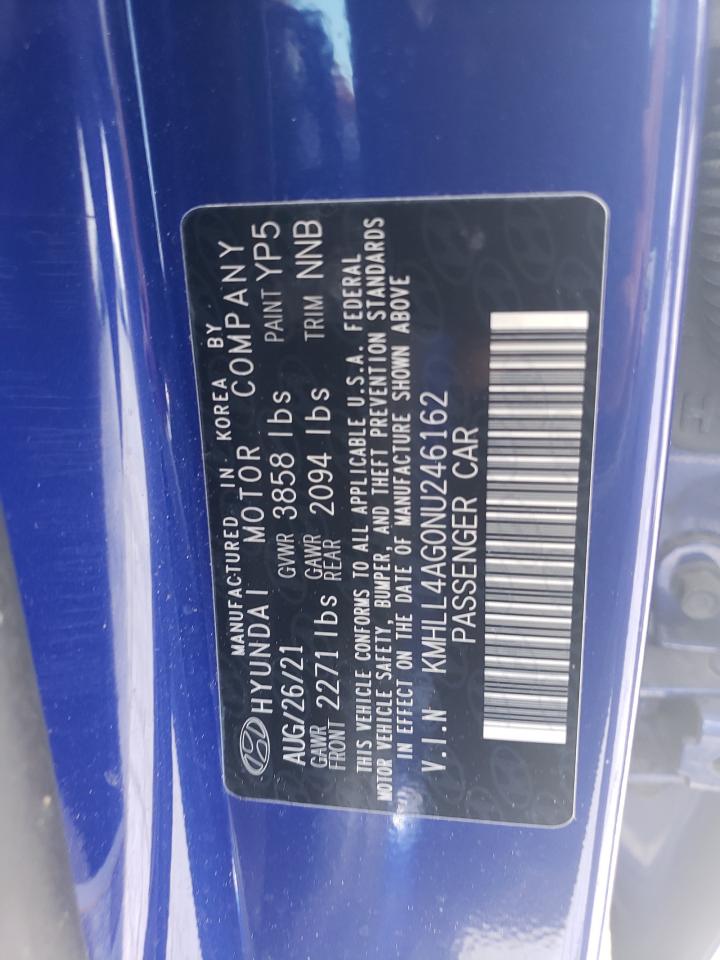2022 HYUNDAI ELANTRA SE VIN:KMHLL4AG0NU246162