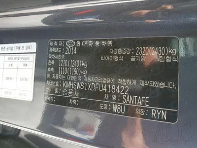 2015 Hyundai Santa FE KMHSW81XDFU418422 VIN:KMHSW81XDFU418422