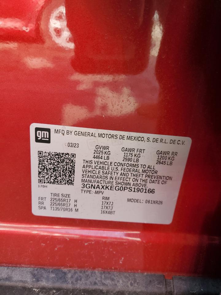 2023 CHEVROLET EQUINOX LT VIN:3GNAXKEG0PS190166