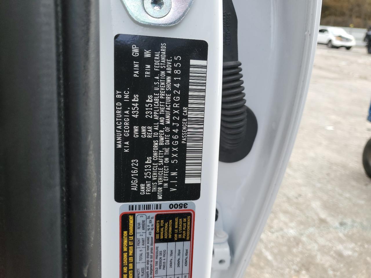 2024 KIA K5 GT LINE VIN:5XXG64J2XRG241855
