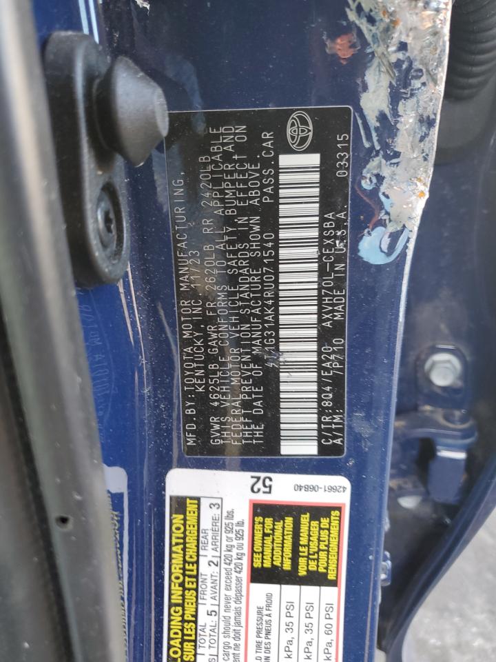 2024 TOYOTA CAMRY SE NIGHT SHADE VIN:4T1G31AK4RU071540