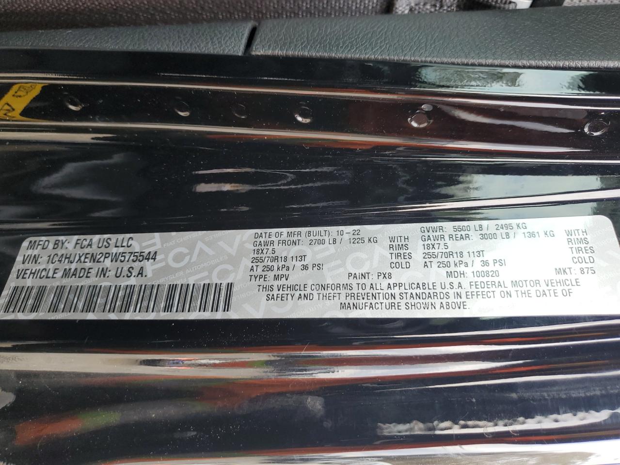 2023 JEEP WRANGLER SAHARA VIN:1C4HJXEN2PW575544