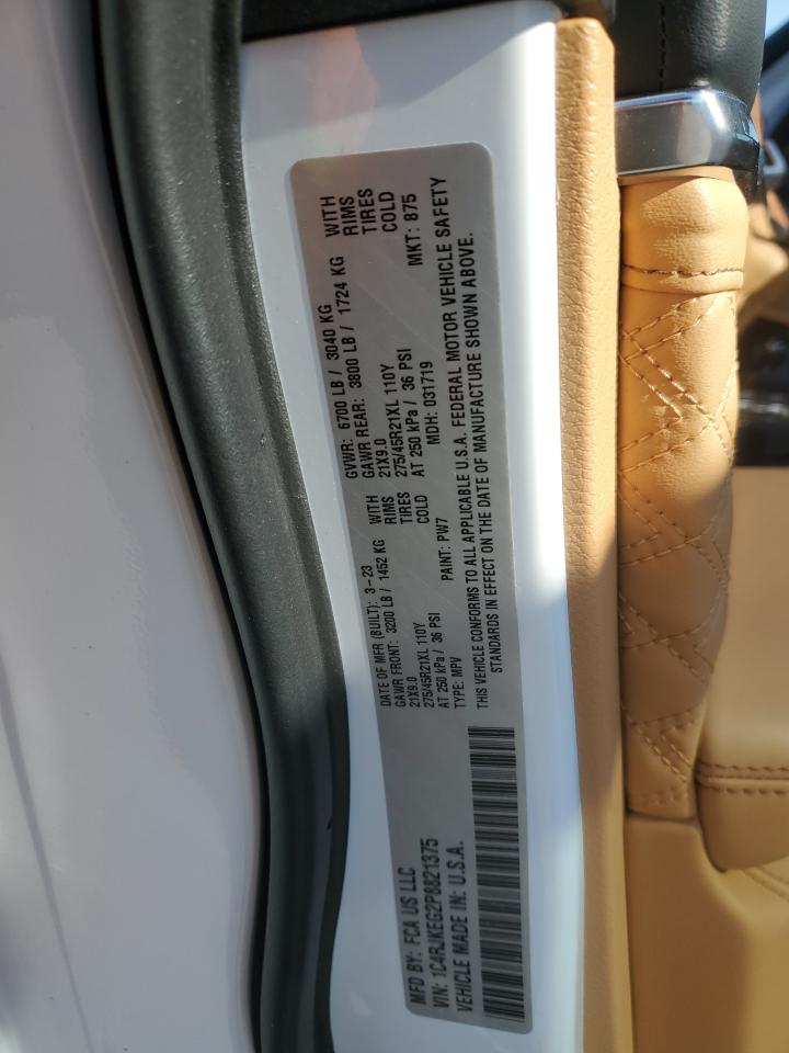2023 JEEP GRAND CHEROKEE L SUMMIT VIN:1C4RJKEG2P8821375