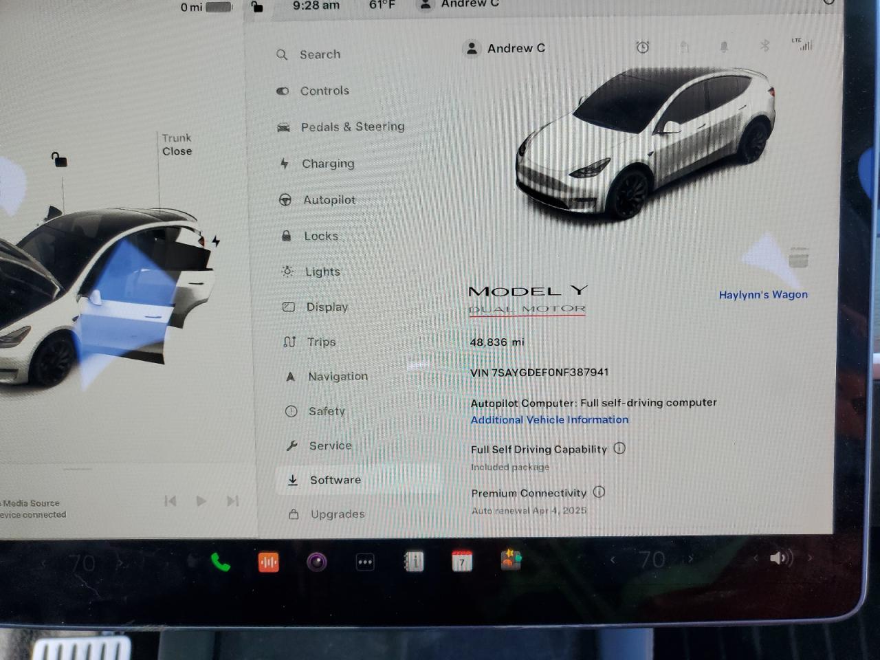 2022 TESLA MODEL Y  VIN:WP0AA2A8XNS255297