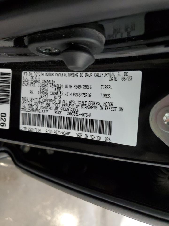 2023 TOYOTA TACOMA DOUBLE CAB VIN:3TMCZ5AN4PM614373