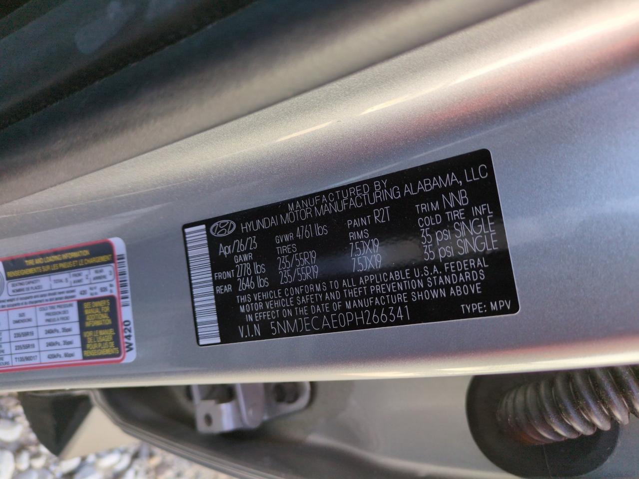 2023 HYUNDAI TUCSON LIMITED VIN:5NMJECAE0PH266341