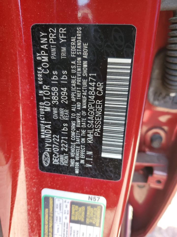 2023 HYUNDAI ELANTRA SEL VIN:KMHLS4AG0PU484471