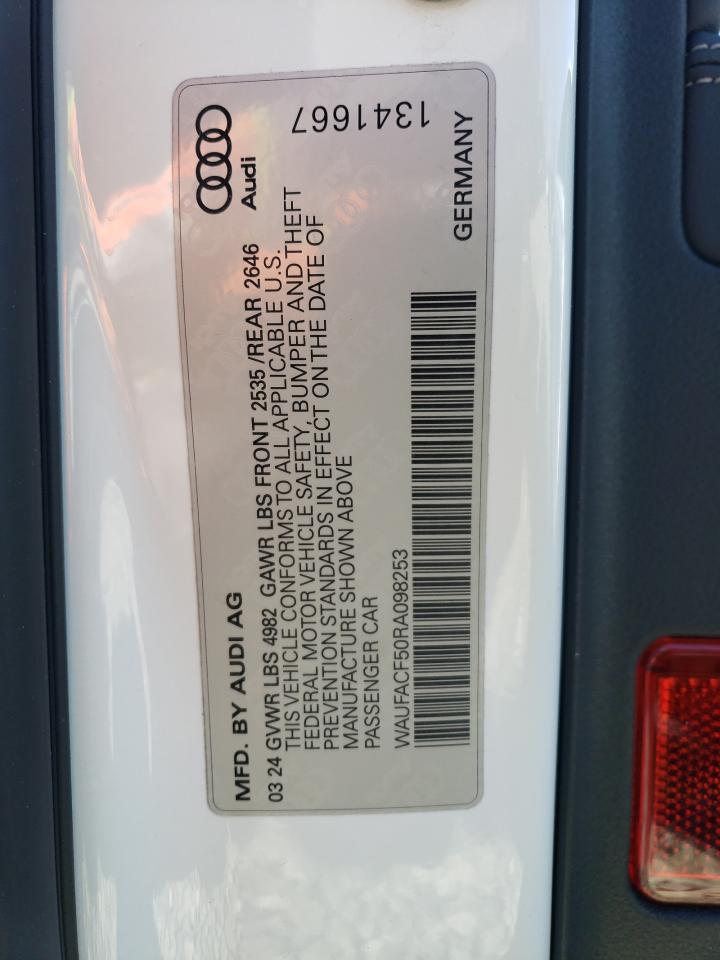 2024 AUDI A5 PREMIUM PLUS 45 VIN:WAUFACF50RA098253
