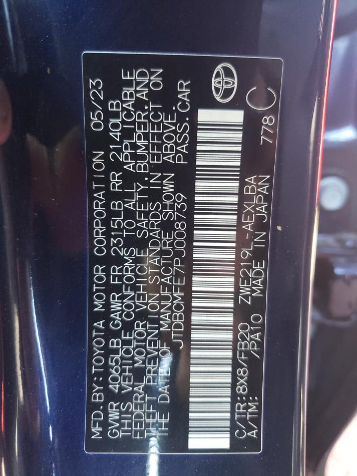 2023 TOYOTA COROLLA LE VIN:JTDBCMFE7PJ008739