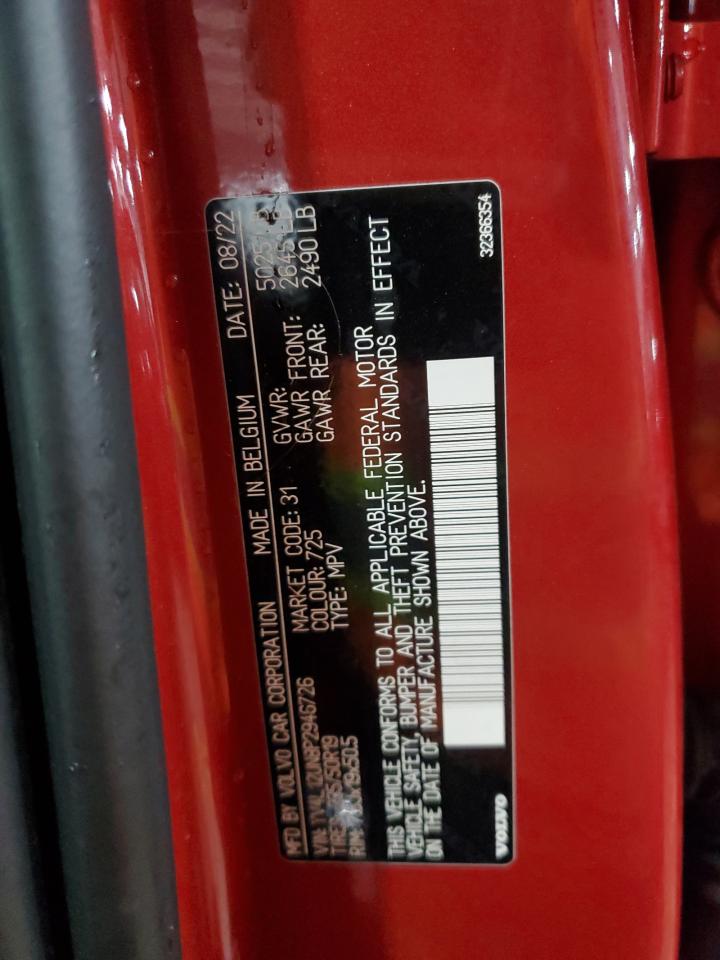 2023 VOLVO XC40 PLUS VIN:YV4L12UN8P2946726