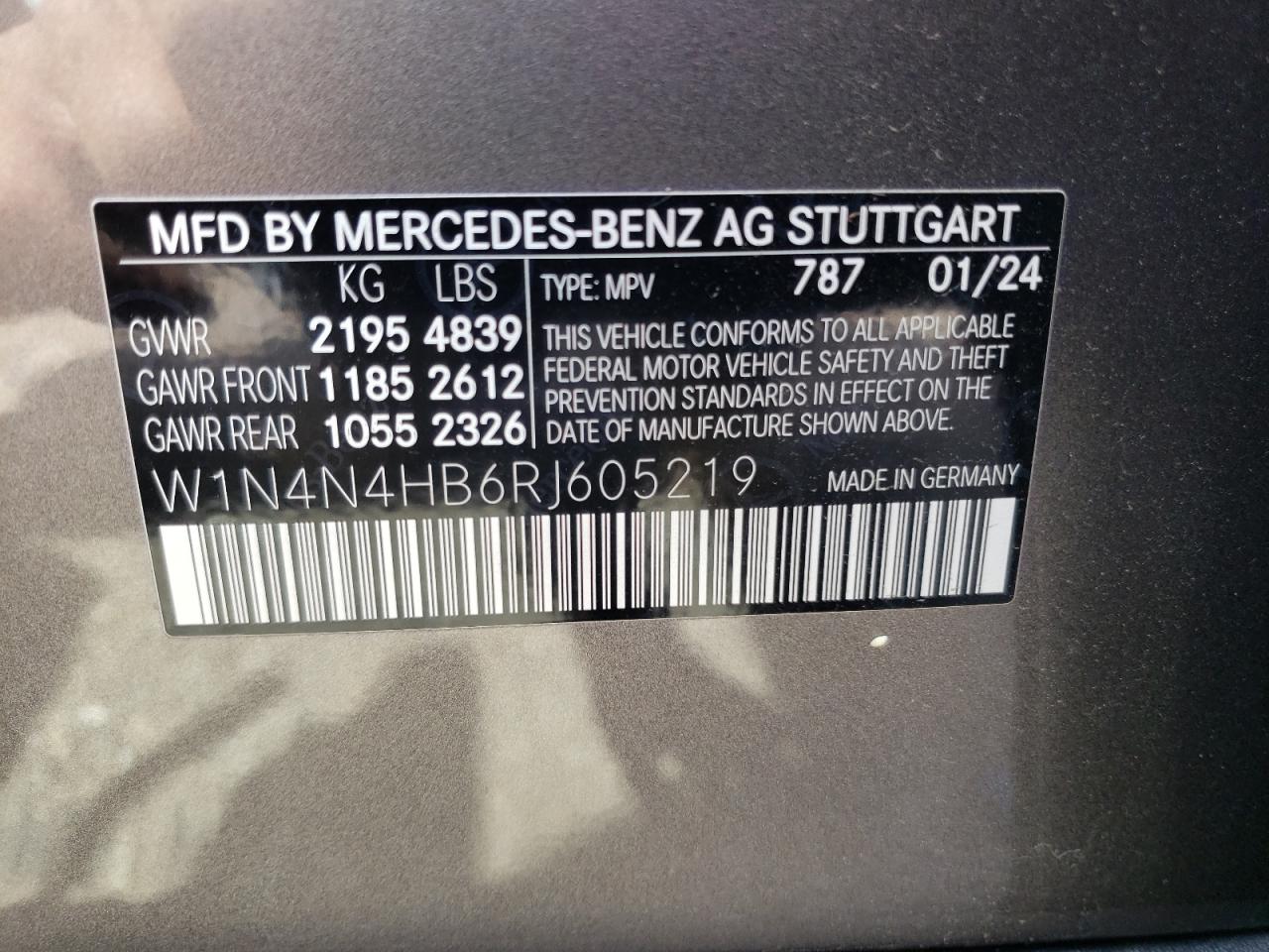 2024 MERCEDES-BENZ GLA 250 4MATIC VIN:W1N4N4HB6RJ605219