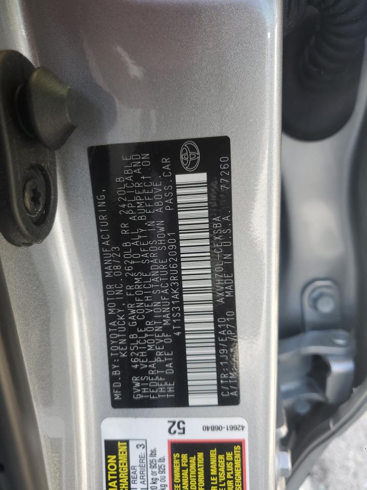 2024 TOYOTA CAMRY SE NIGHT SHADE VIN:4T1S31AK3RU620901