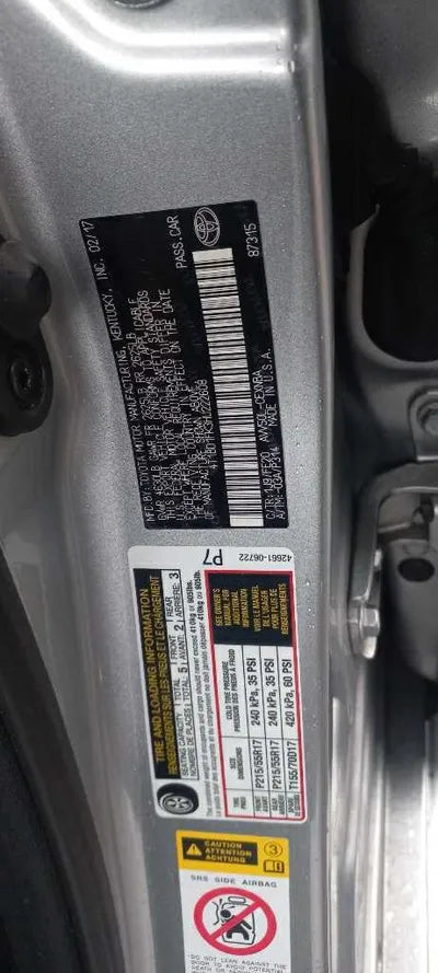 2017 Toyota Camry 4T1BD1FK3HU222608 VIN:4T1BD1FK3HU222608