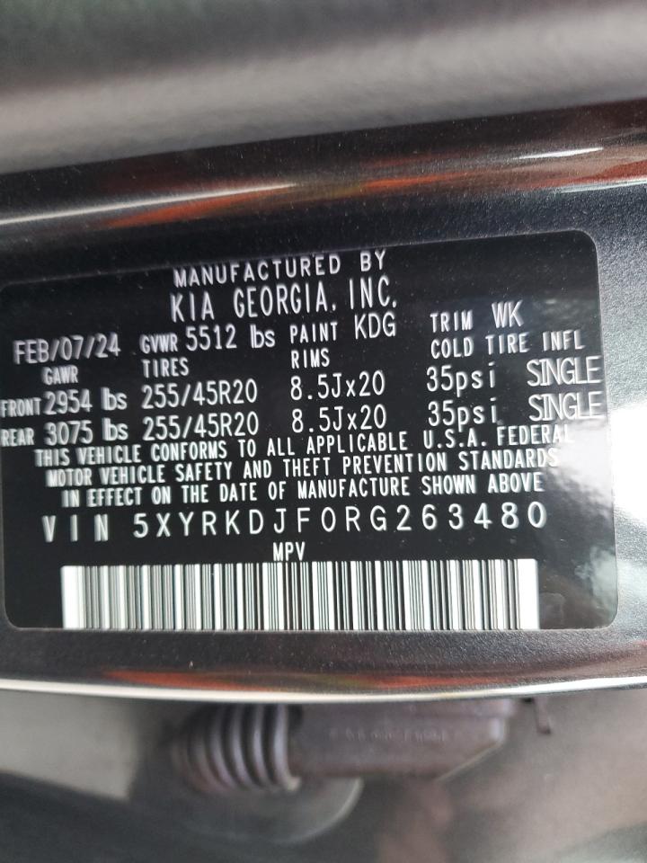 2024 KIA SORENTO SX VIN:5XYRKDJF0RG263480