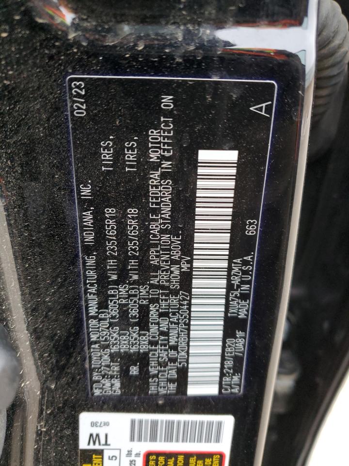 2023 TOYOTA HIGHLANDER L VIN:5TDKDRBH7PS504427