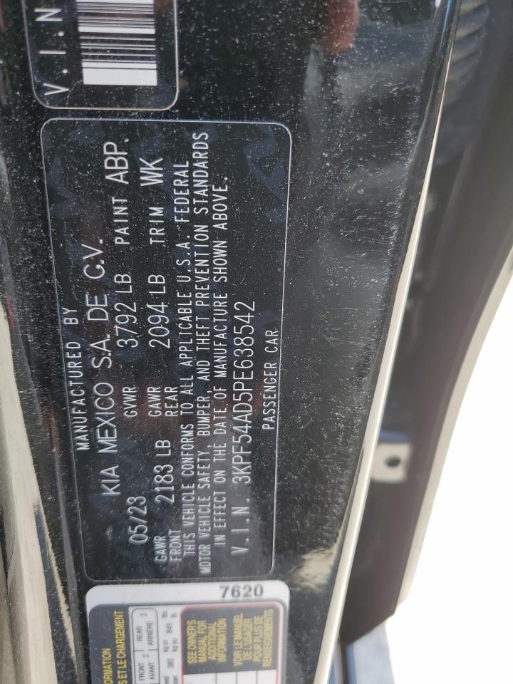 2023 KIA FORTE GT LINE VIN:3KPF54AD5PE638542