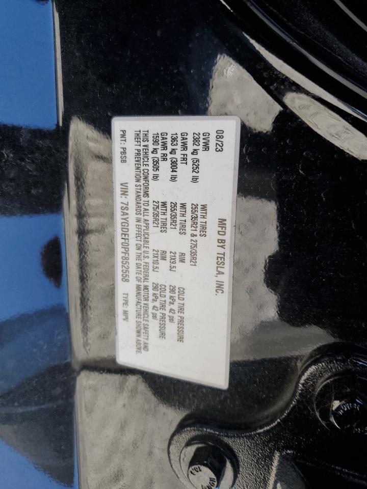 2023 TESLA MODEL Y  VIN:7SAYGDEF0PF852558
