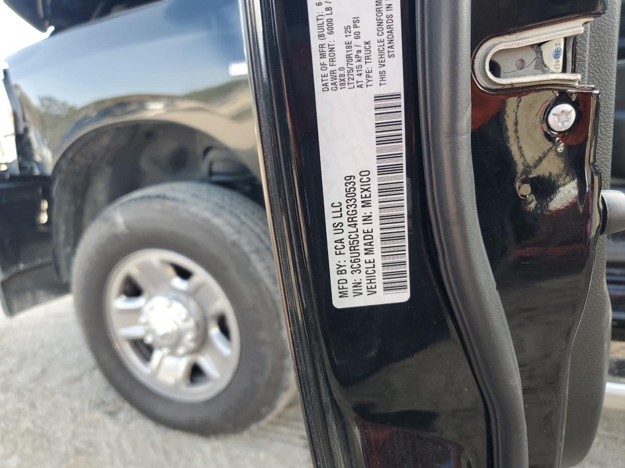 2024 RAM 2500 TRADESMAN VIN:3C6UR5CL4RG330539