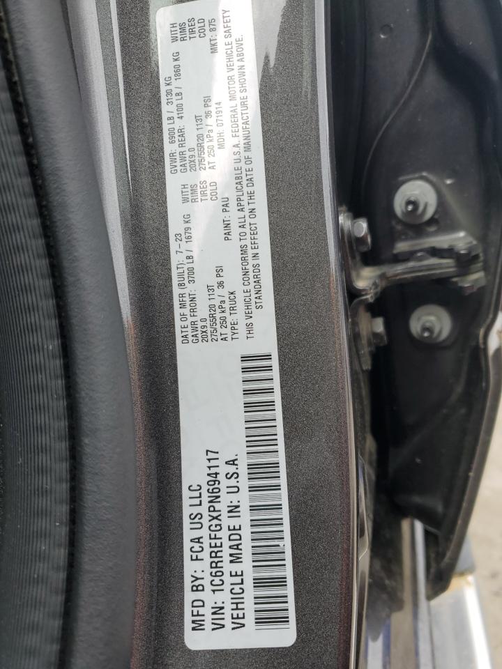 2023 RAM 1500 BIG HORN/LONE STAR VIN:1C6RREFGXPN694117