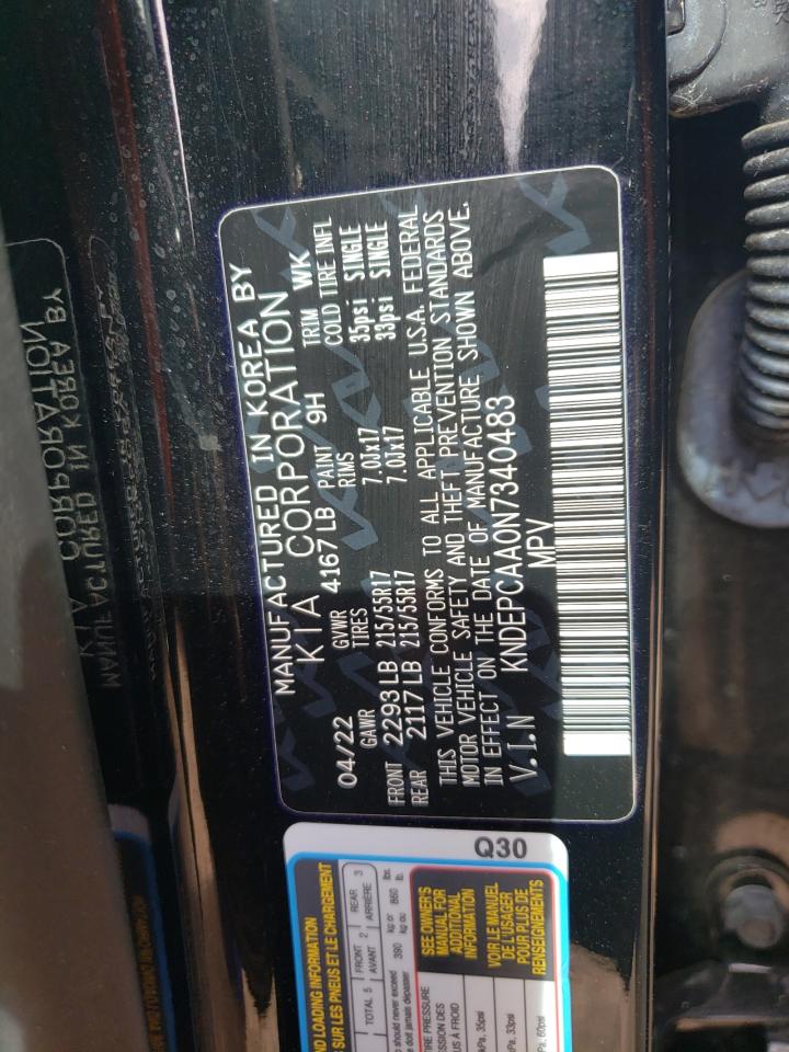 2022 KIA SELTOS LX VIN:KNDEPCAA0N7340483