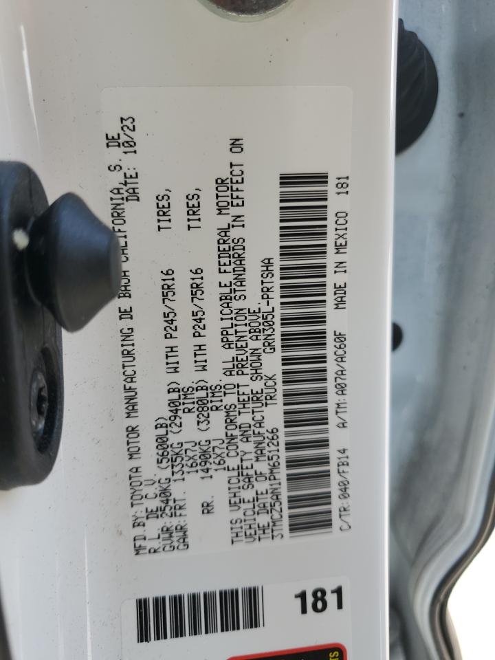 2023 TOYOTA TACOMA DOUBLE CAB VIN:3TMCZ5AN1PM651266