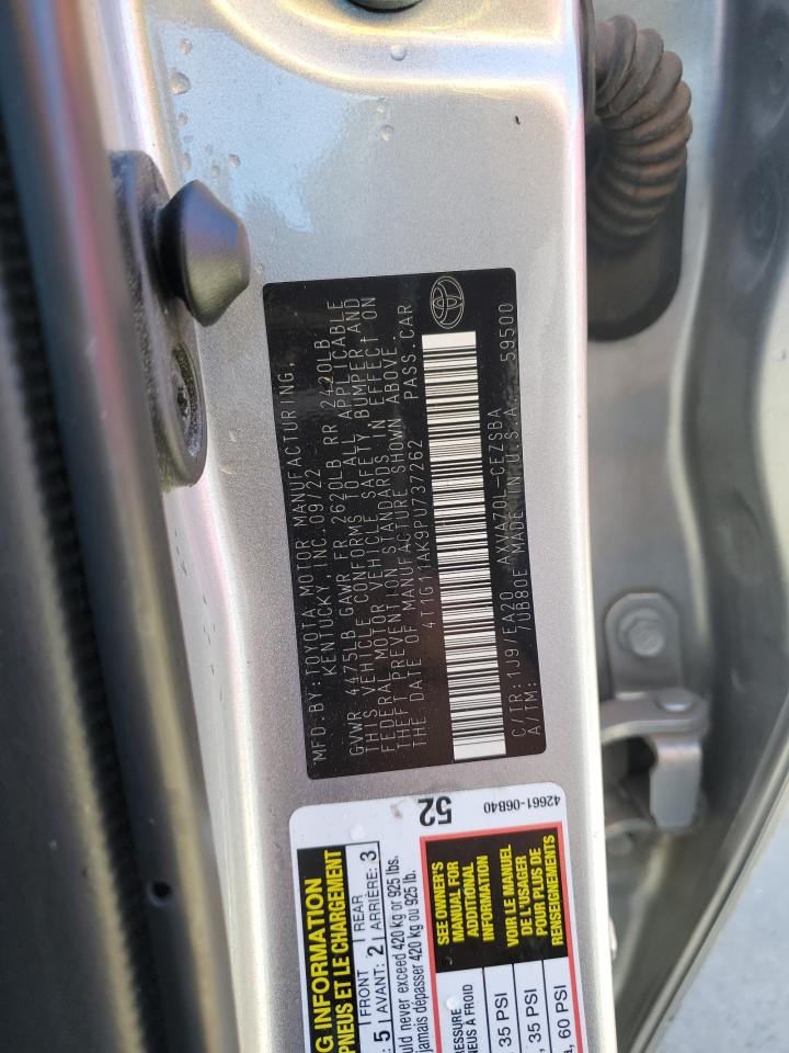 2023 TOYOTA CAMRY SE NIGHT SHADE VIN:4T1G11AK9PU737262