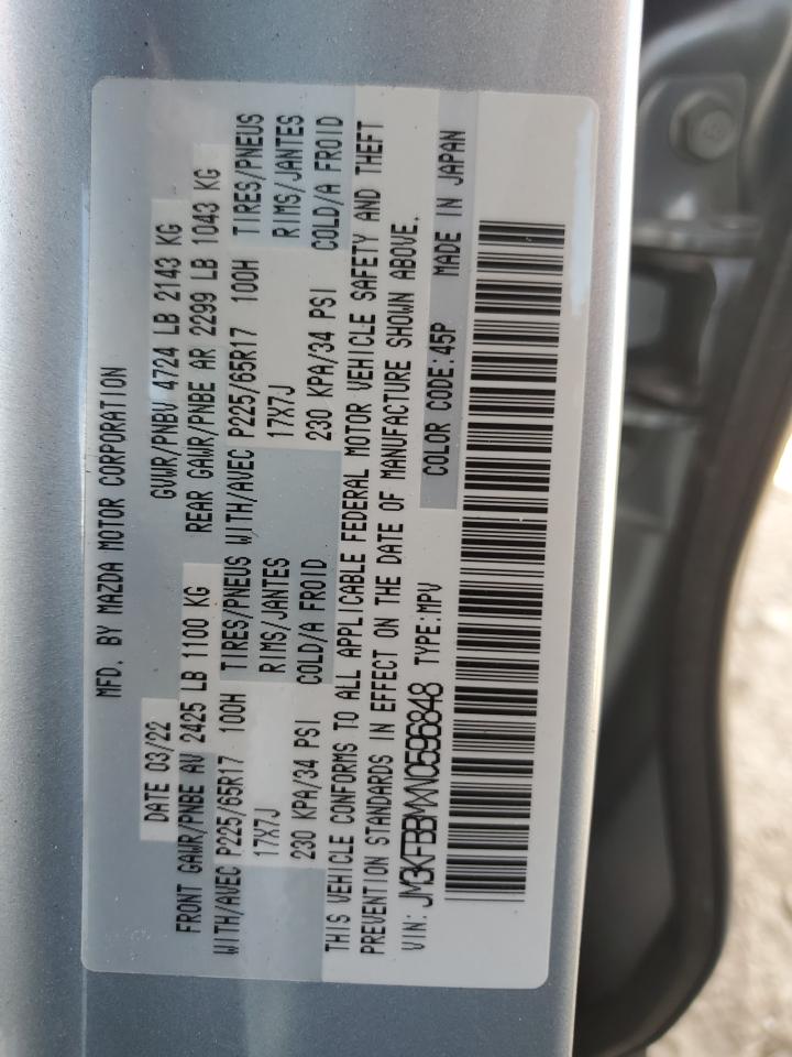 2022 MAZDA CX-5 SELECT VIN:JM3KFBBMXN0596848