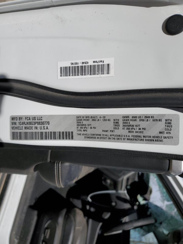 2023 JEEP GRAND CHEROKEE L LIMITED VIN:1C4RJKBG3P8830770
