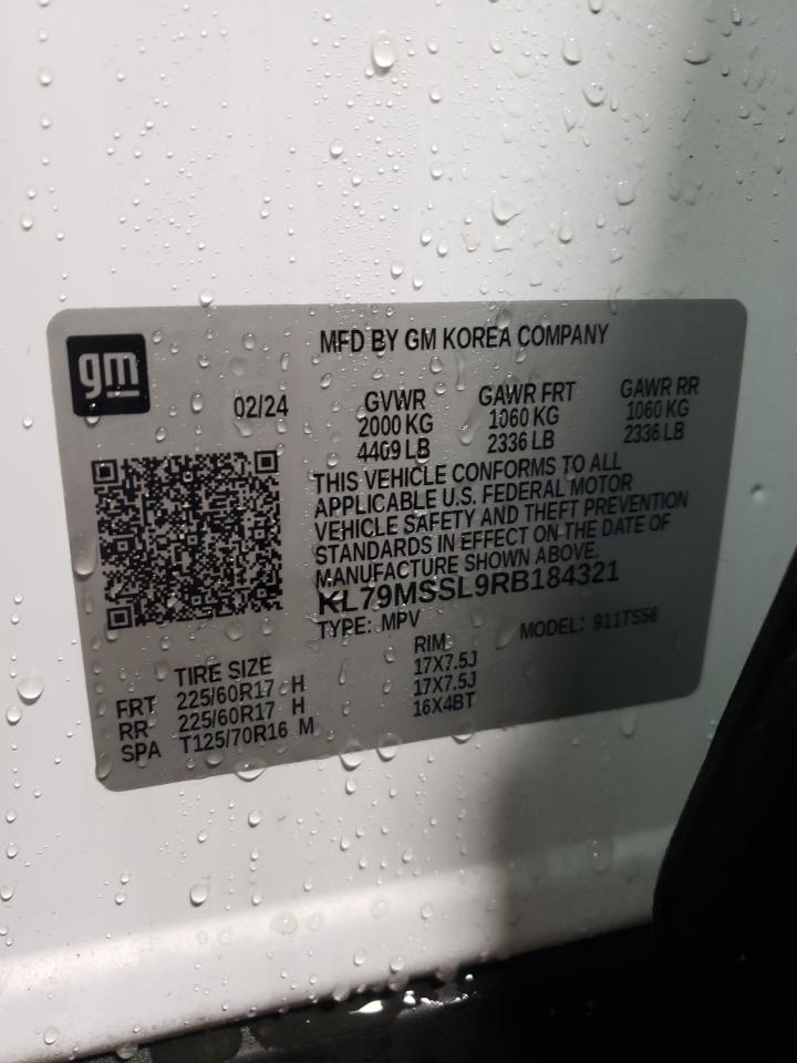 2024 CHEVROLET TRAILBLAZER ACTIV VIN:KL79MSSL9RB184321