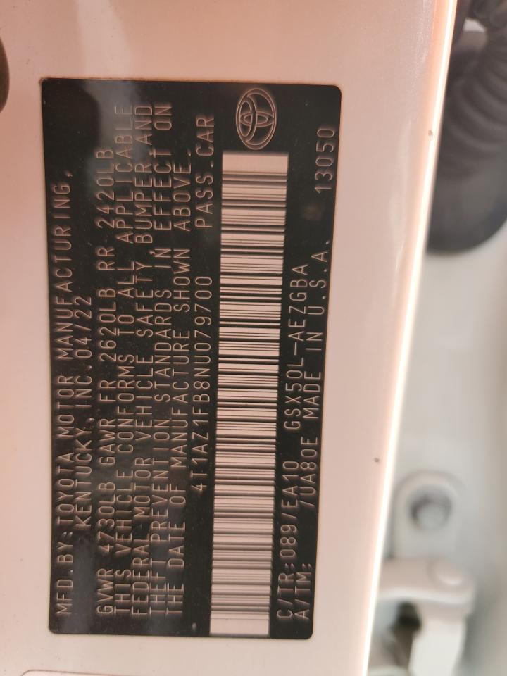 2022 TOYOTA AVALON XLE VIN:4T1AZ1FB8NU079700