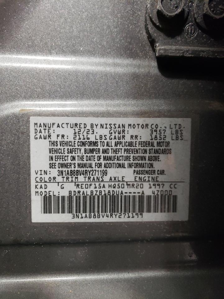 2024 NISSAN SENTRA S VIN:3N1AB8BV4RY271199