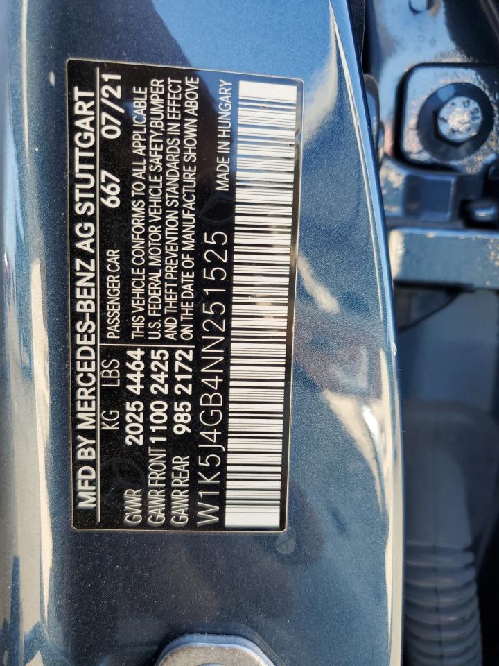 2022 MERCEDES-BENZ CLA 250 VIN:W1K5J4GB4NN251525