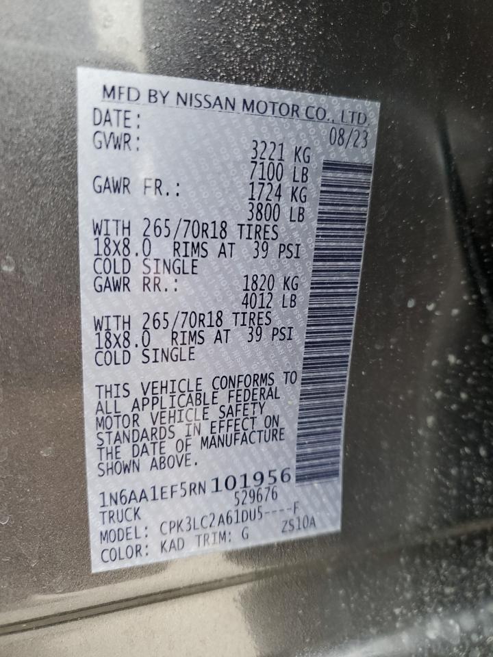2024 NISSAN TITAN SV VIN:1N6AA1EF5RN101956