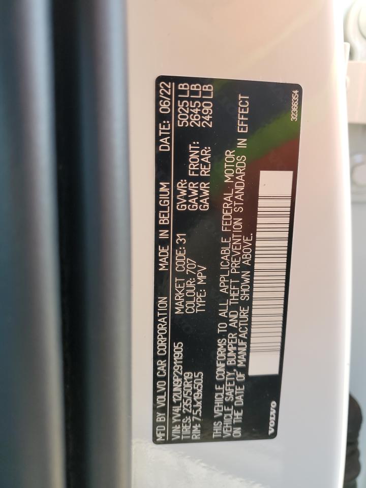 2023 VOLVO XC40 PLUS VIN:YV4L12UN9P2911905