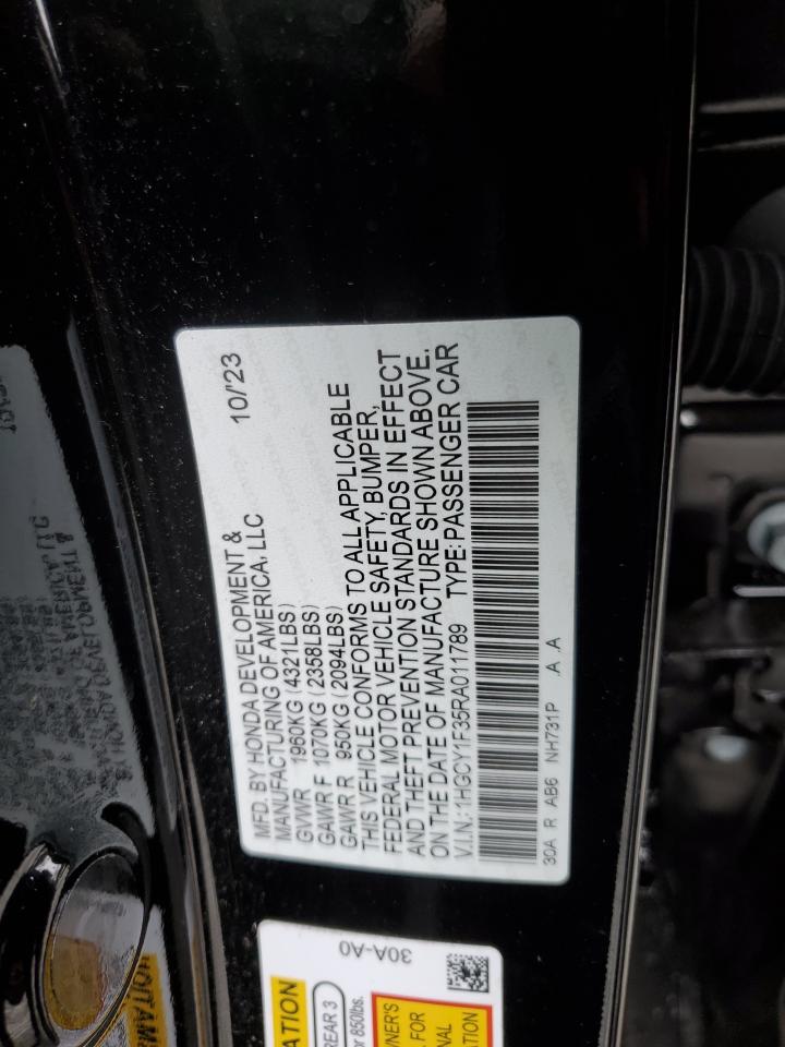 2024 HONDA ACCORD EX VIN:1HGCY1F35RA011789