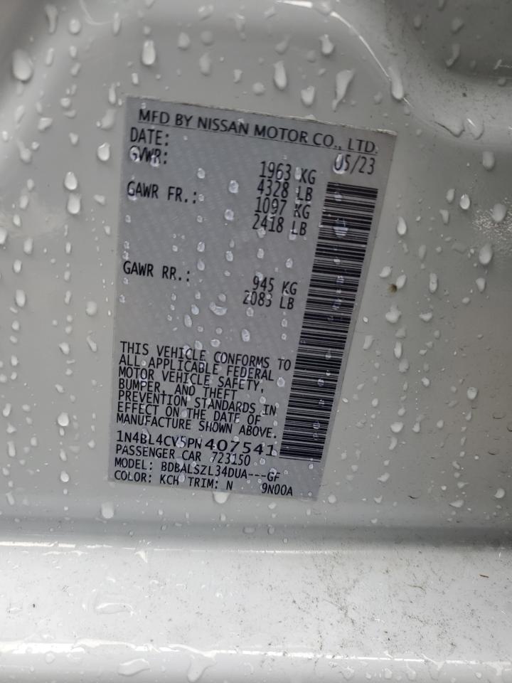 2023 NISSAN ALTIMA SR VIN:1N4BL4CV5PN407541