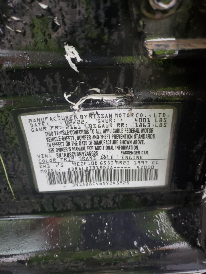 2022 NISSAN SENTRA SV VIN:3N1AB8CV8NY245925