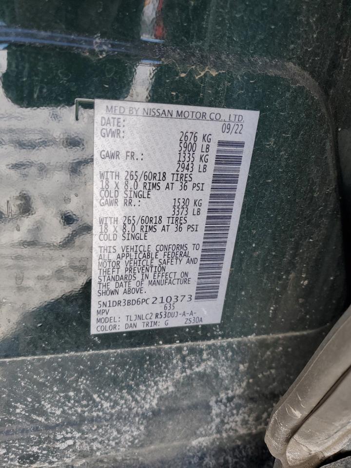 2023 NISSAN PATHFINDER SV VIN:5N1DR3BD6PC210373