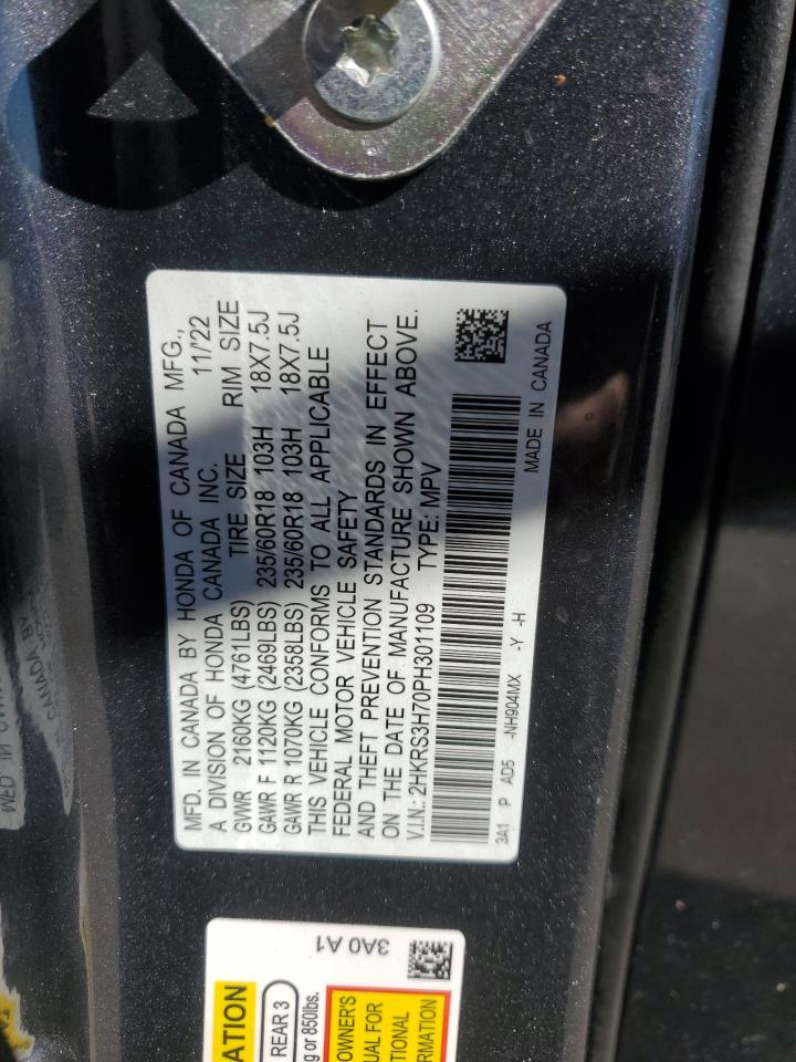 2023 HONDA CR-V EXL VIN:2HKRS3H70PH301109